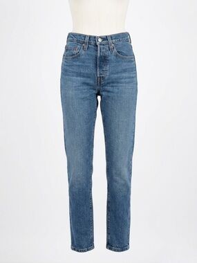 Levi's 501 S Skinny Straight High Rise Jeans 24 x 28 Medium Wash Authentic